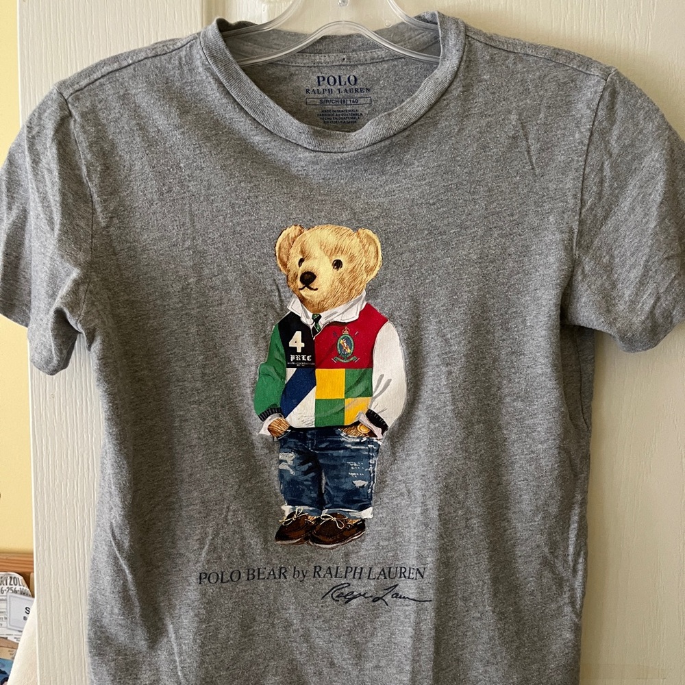 Polo by Ralph Lauren Kids Gray Multi-Color Bear T-Shirt